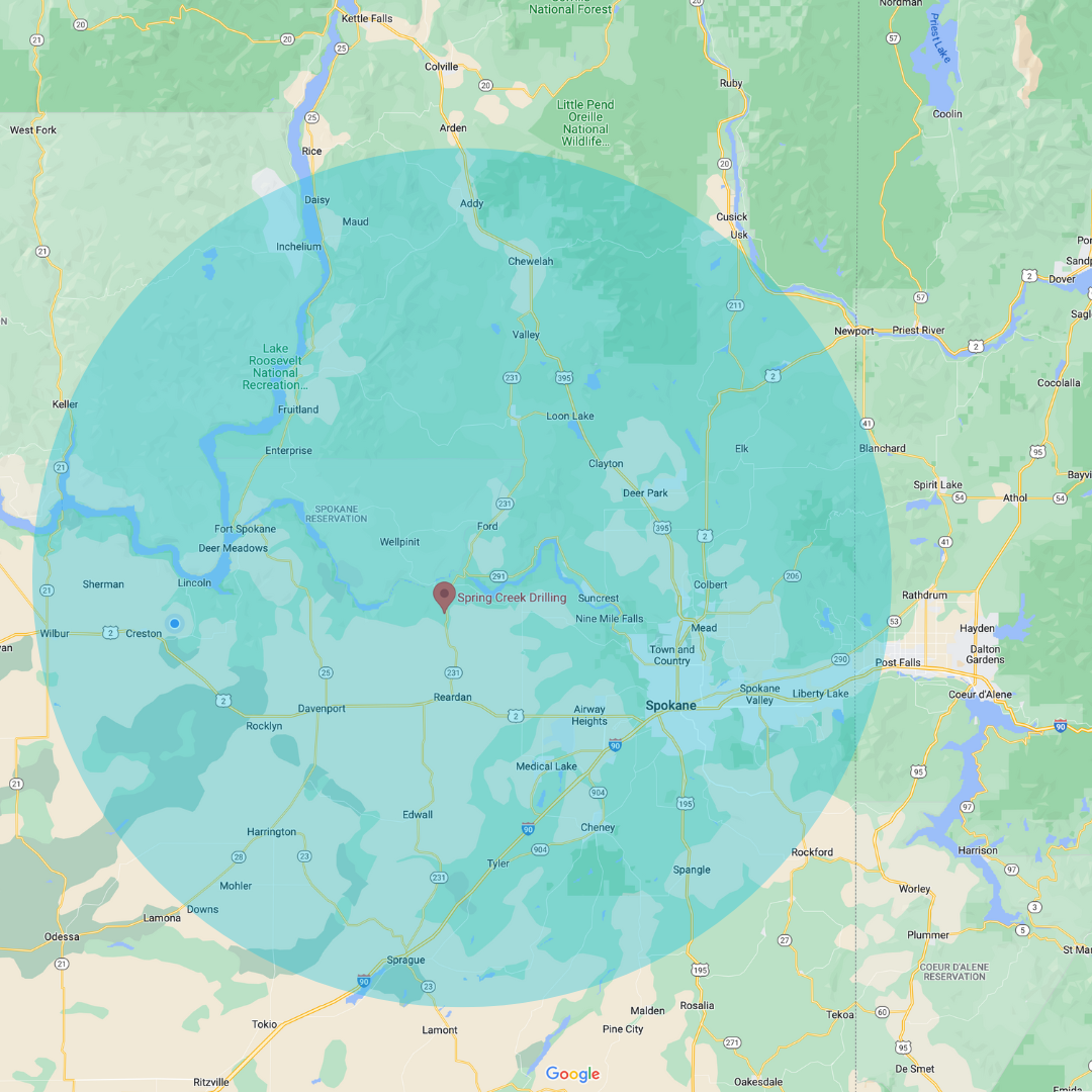 Water Well Drilling Service in Lincoln County, Stevens County, Spokane County of Washington